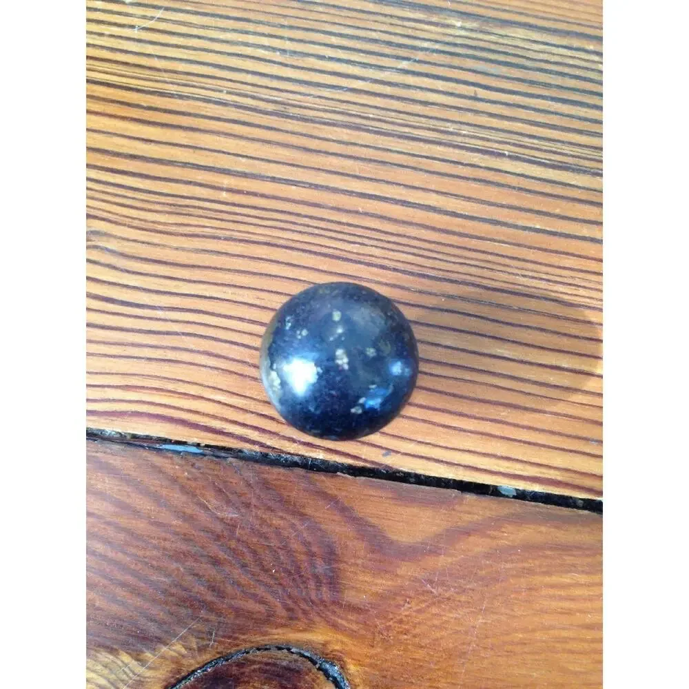 Antique Vtg Black Painted Brass Round Solid Metal Knob Drawer Cabinet Pull 2cm